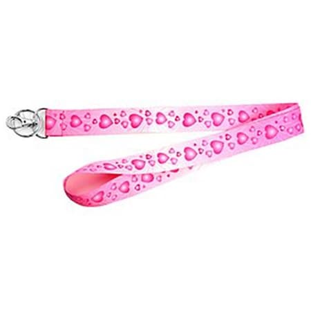Gb Gifts 18 x 1 in. Lanyard with Metal Clip, Pink Heart GB564774